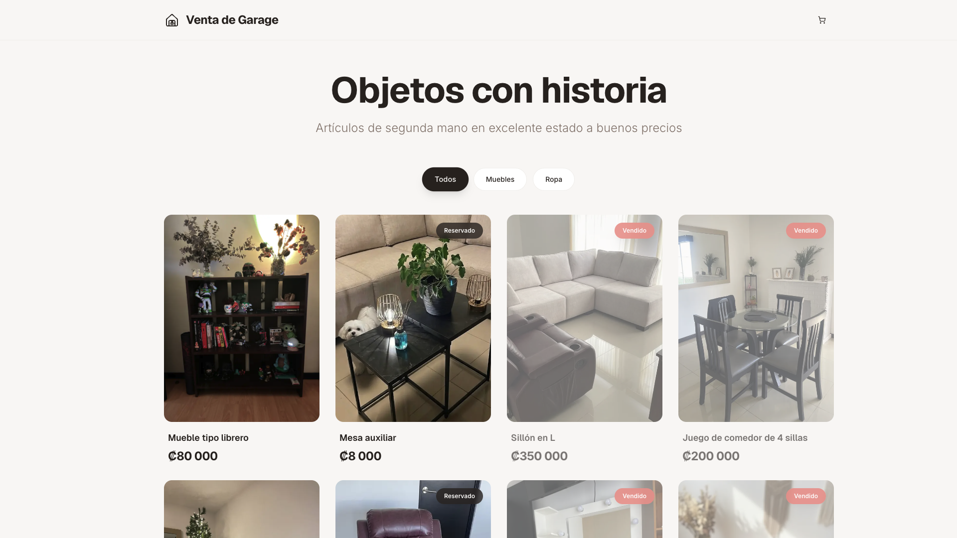 SEO-optimized marketplace for personal items